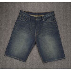 Levi's 569 Jean Shorts Jorts Mens 36 x 12 Blue Loose Relaxed‎ Fit Dark Wash